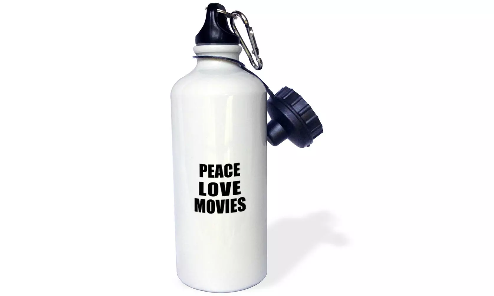  Water Bottle Peace Love and Movies Things that make me happy movie buff gift  - Primary Image