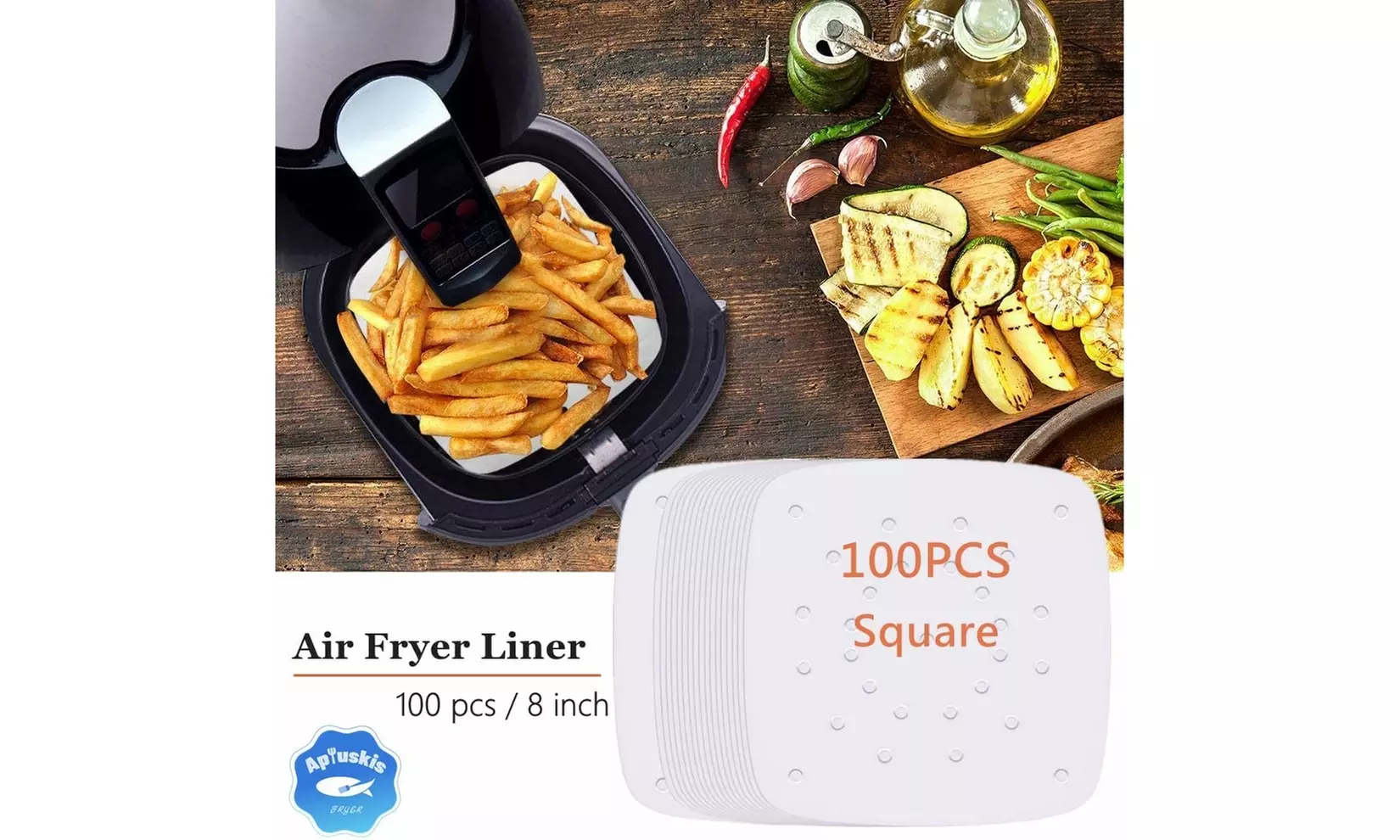 18 PCS Air Fryer Accessories, 8 Inch XL Deep Fryer Accessories Compatible - Second Medium