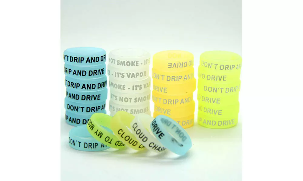 10 PACK Mixed colors  Anti Slip Protective Silicone Rings Vape Bands - Second Medium