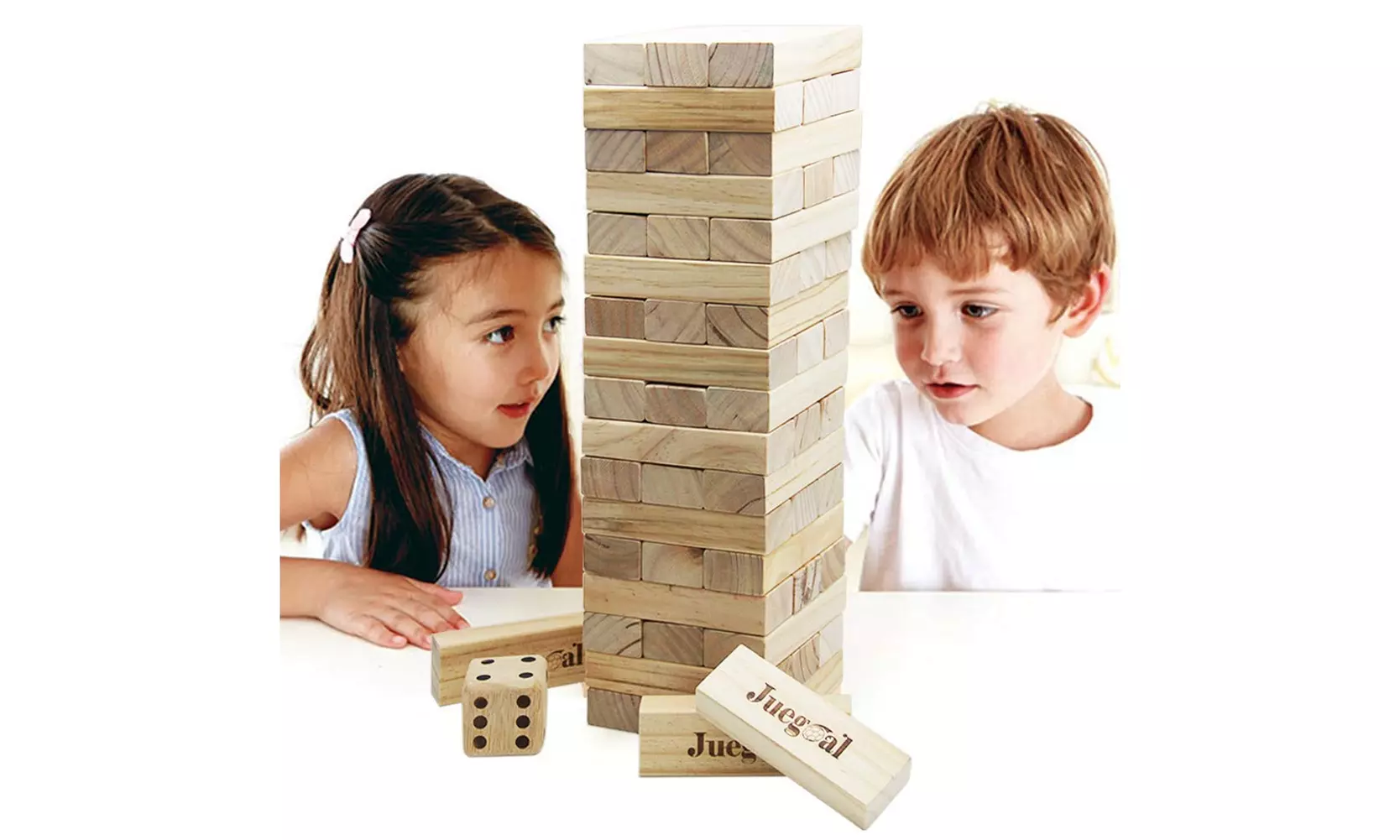 Juegoal 54 Pieces Giant Tumble Tower Blocks Game Giant Toppling Tower  - Second Medium