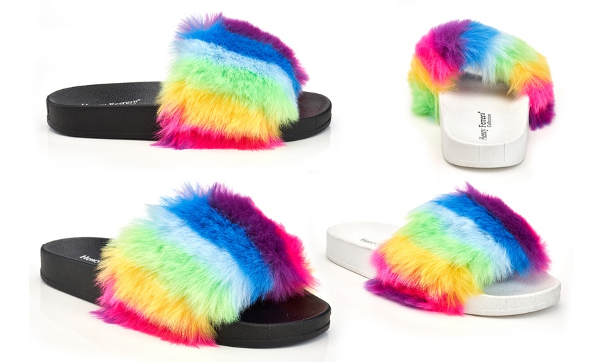 Fluffy rainbow sliders hot sale