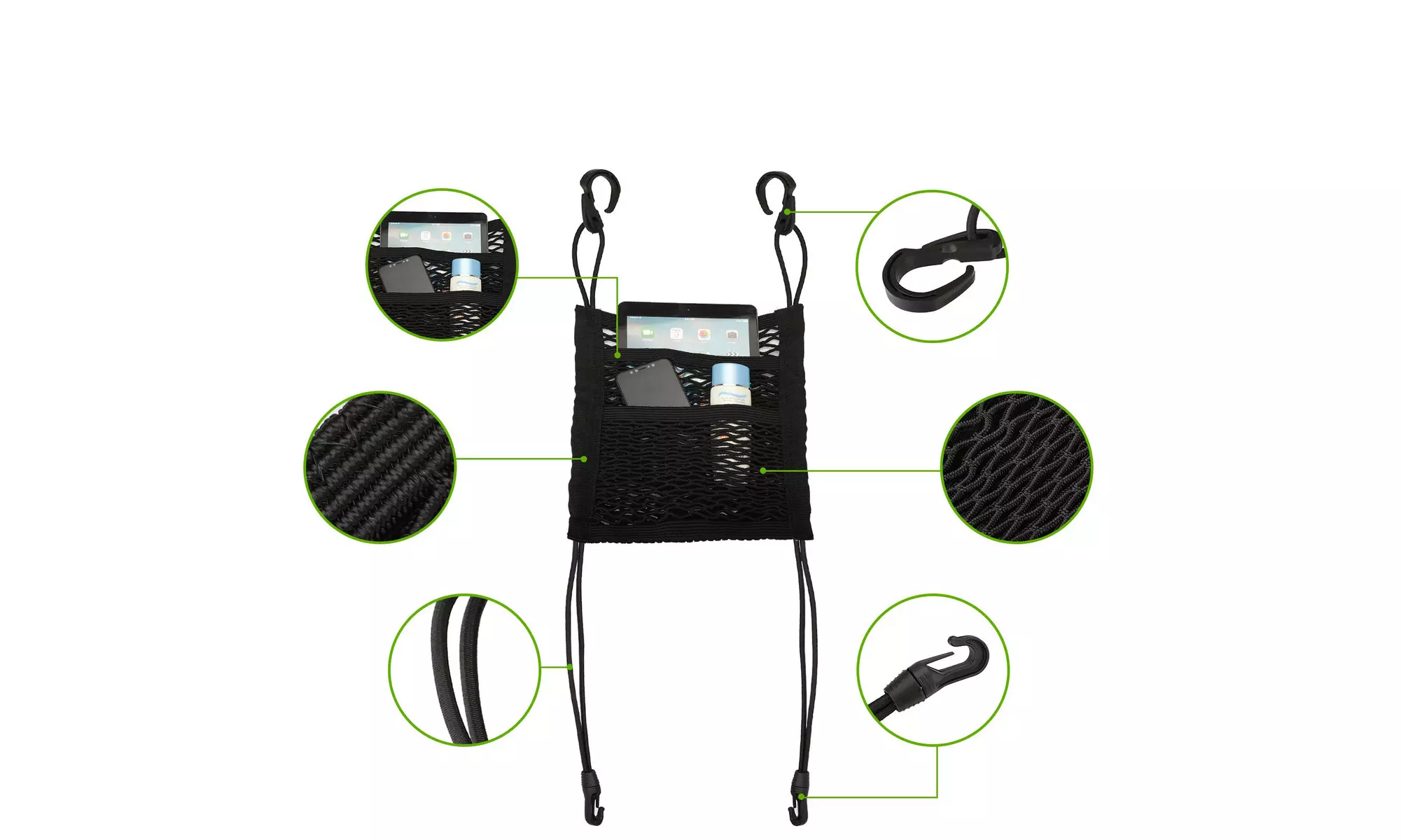 Layer Elastic Net Pocket Bag Between Car Seat Organizer Storage Mesh Holder - Primary Image