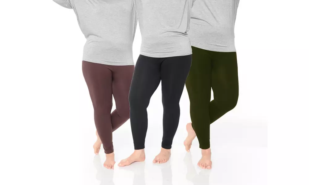 Pack of 3: Women's Plus Size Legging (One Size Fits Most) - Second Medium