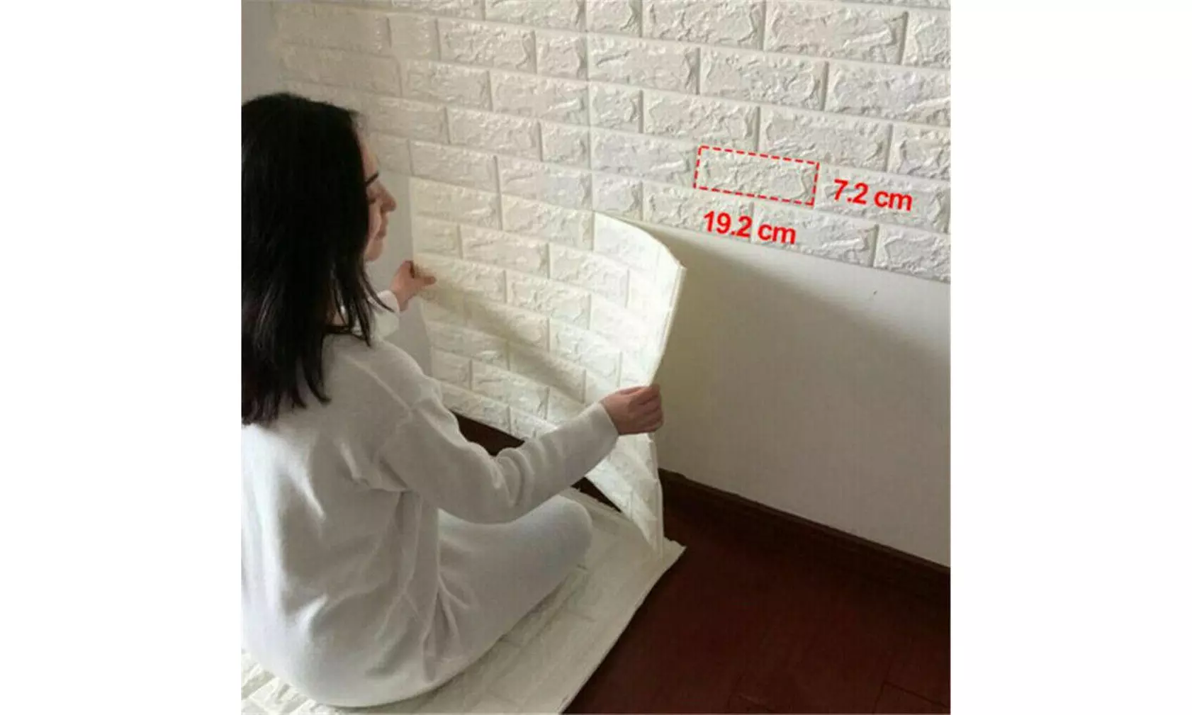 Premium PE Foam 3D Self Adhesive DIY Large Panels Wall Stickers Embossed Brick - Primary Image