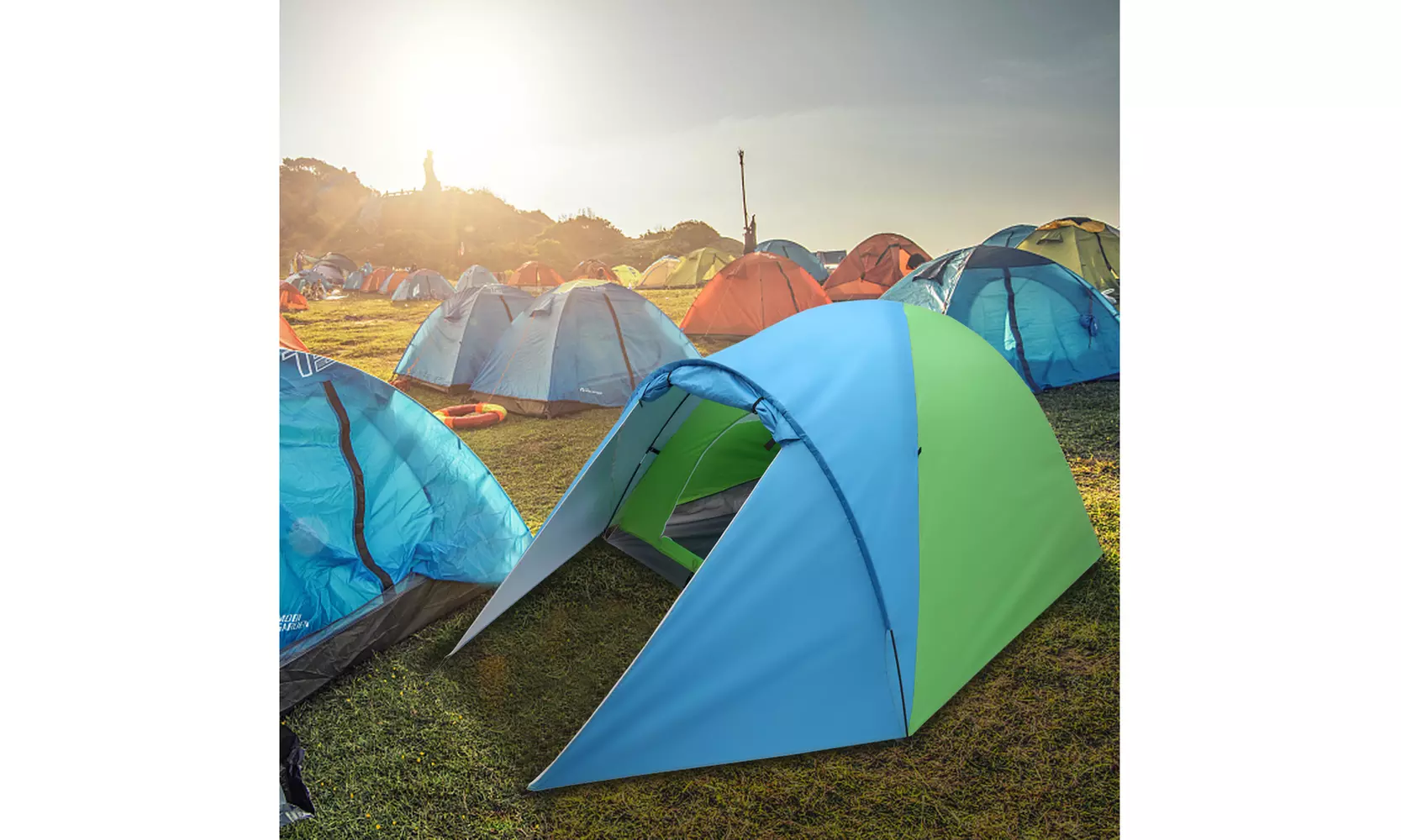 4-Person Double Layer Family Camping Tent Outdoor Instant Cabin Tent - Primary Image