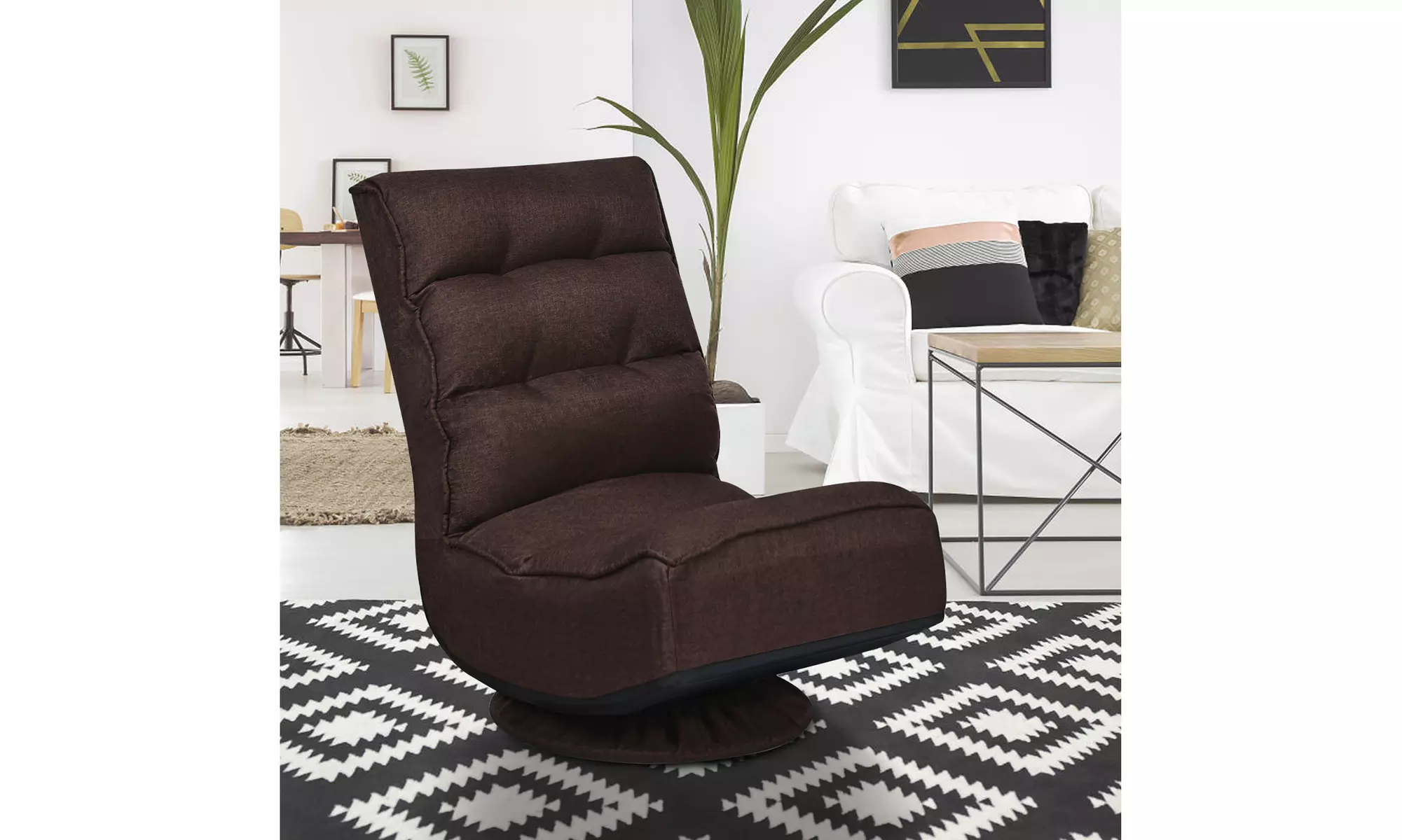 Costway 360 Swivel Floor Gaming Chair 6-Position Folding Lazy Sofa - Primary Image