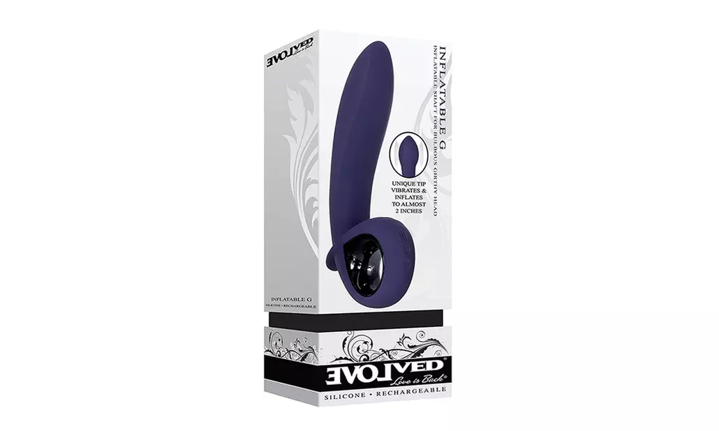 evolved inflatable g rechargeable vibrator - purple - Primary Image