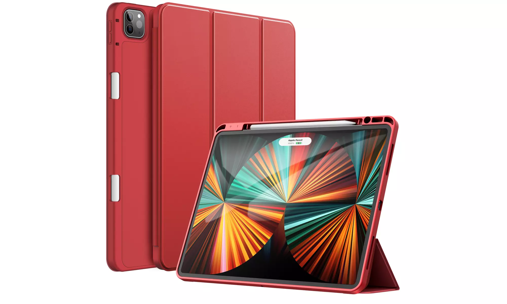 iPad Pro 12.9'' (2022/2021) Case with Pencil Holder, Support 2nd Pencil Charging