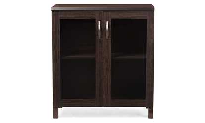 Sintra Dark Brown Sideboard Storage Cabinet with Glass Doors
