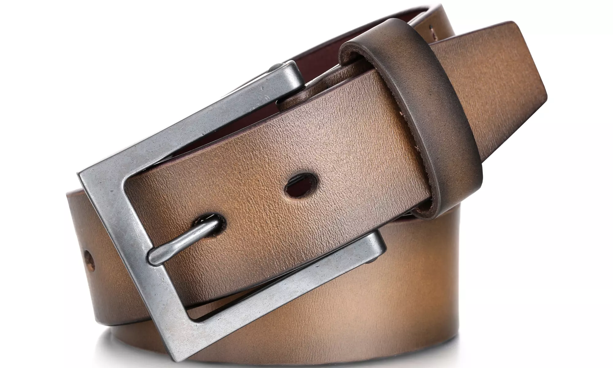 Mio Marino Men's Genuine Leather Belt, Classic Jean Style, 1.5" Width