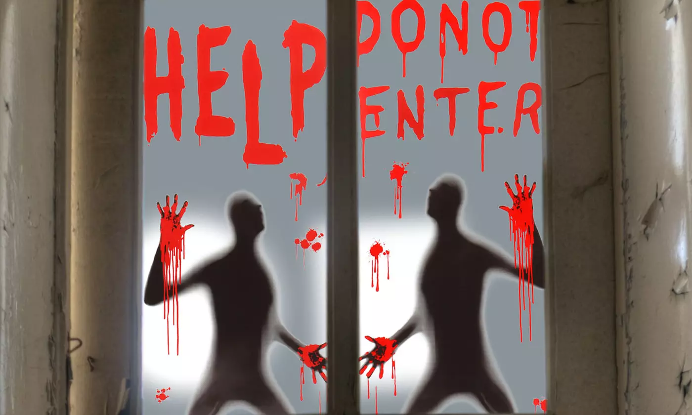 Two-Piece ItBelongs2U Halloween-Themed Window Clings Horror PVC Stickers