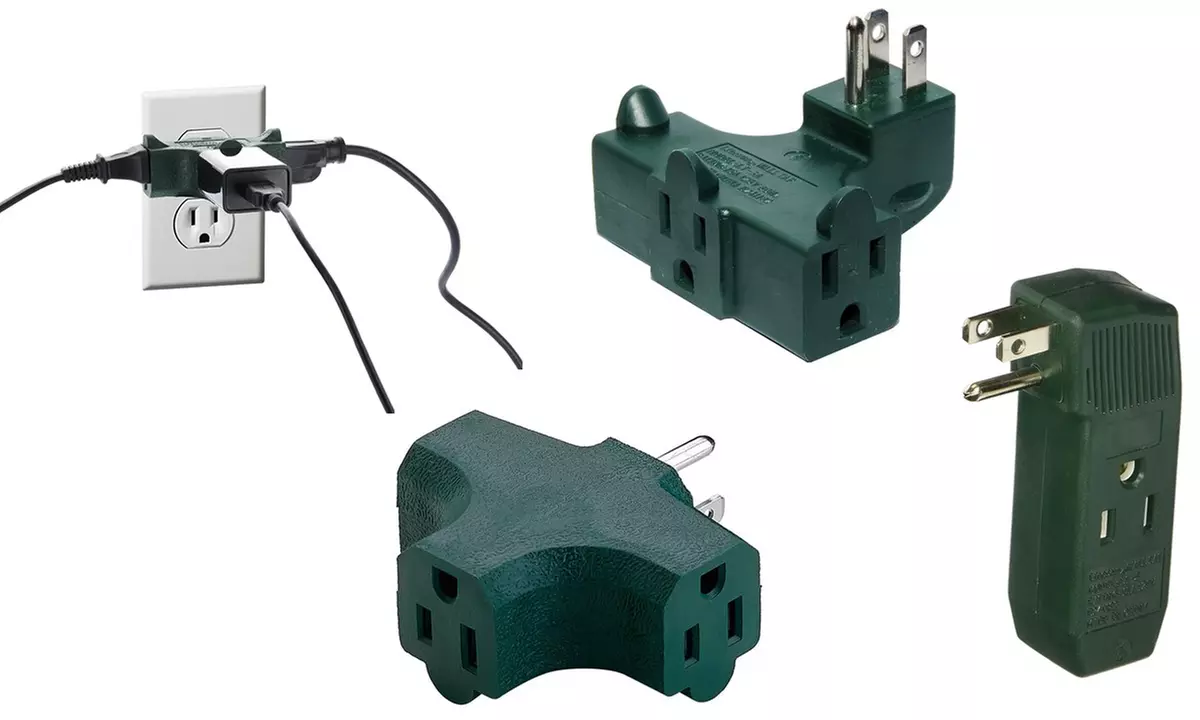 All-Angle T, L, or I Shaped Three Way Outlet Wall Plugs (3-Pack) - Primary Image