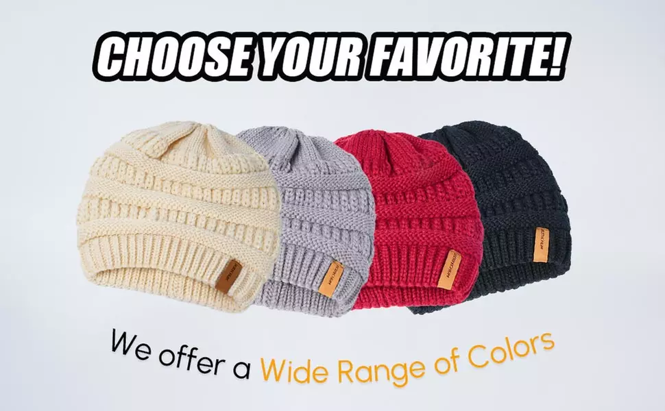 Women's Satin Lined Slouchy Winter Beanie Hat
