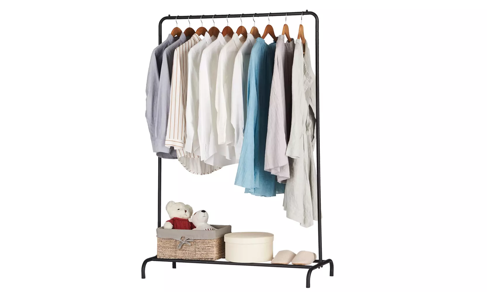 Black Clothing Garment Rack Heavy Duty Commercial Grade Clothes Stand Rack