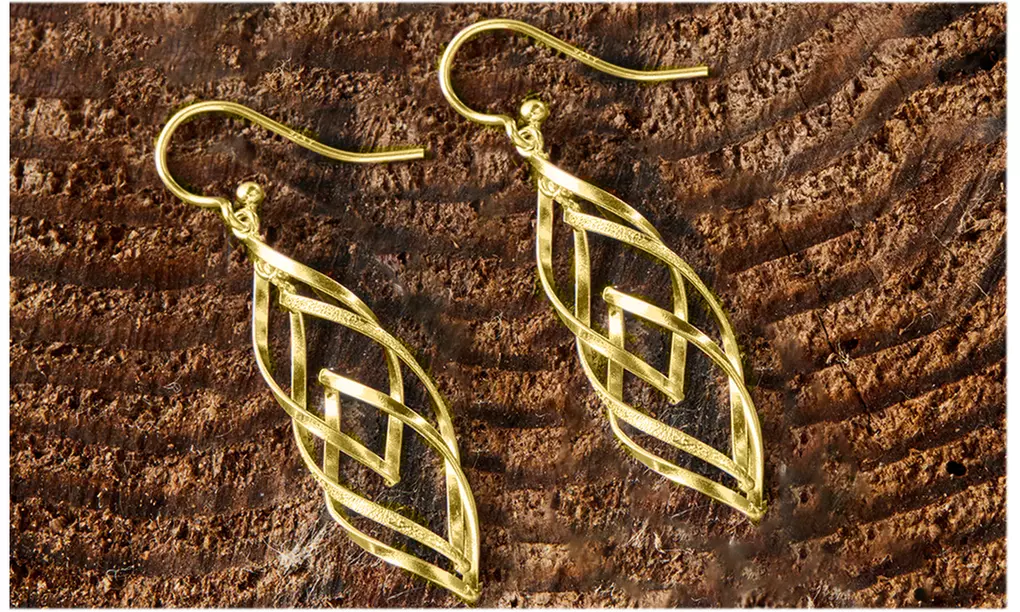 Sterling Silver Interlock Layered Drop Earrings