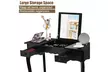 Vanity Dressing Table Set Mirrored bathroom W/Stool Table Desk White/Black - Second Medium