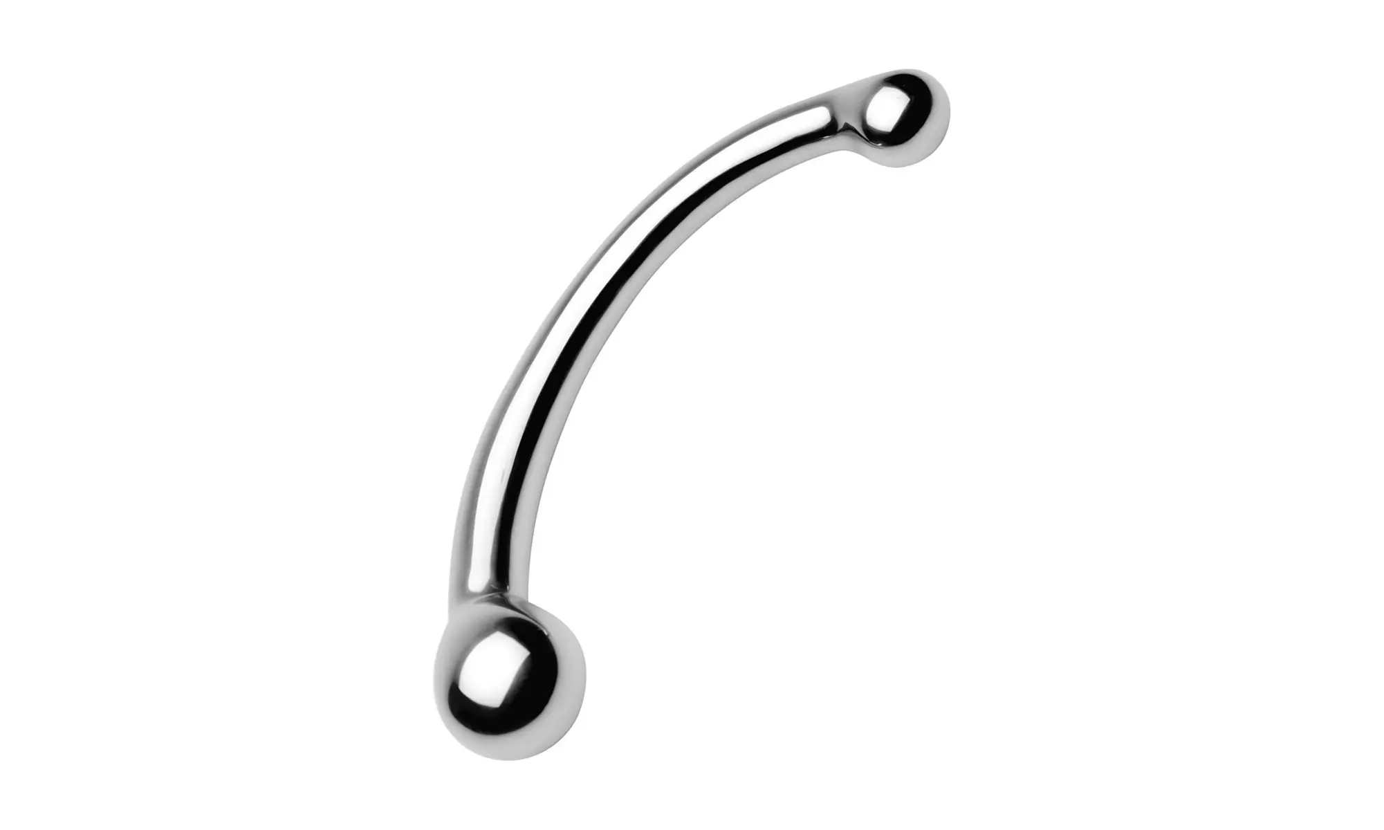 Master Series The Chrome Crescent Dual Ended Dildo - Primary Image