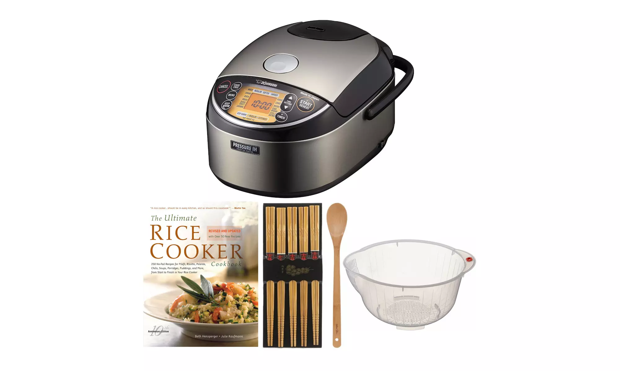 Zojirushi NP-NWC10XB Pressure Induction Heating Rice Cooker w/ Accessory Bundle - Primary Image