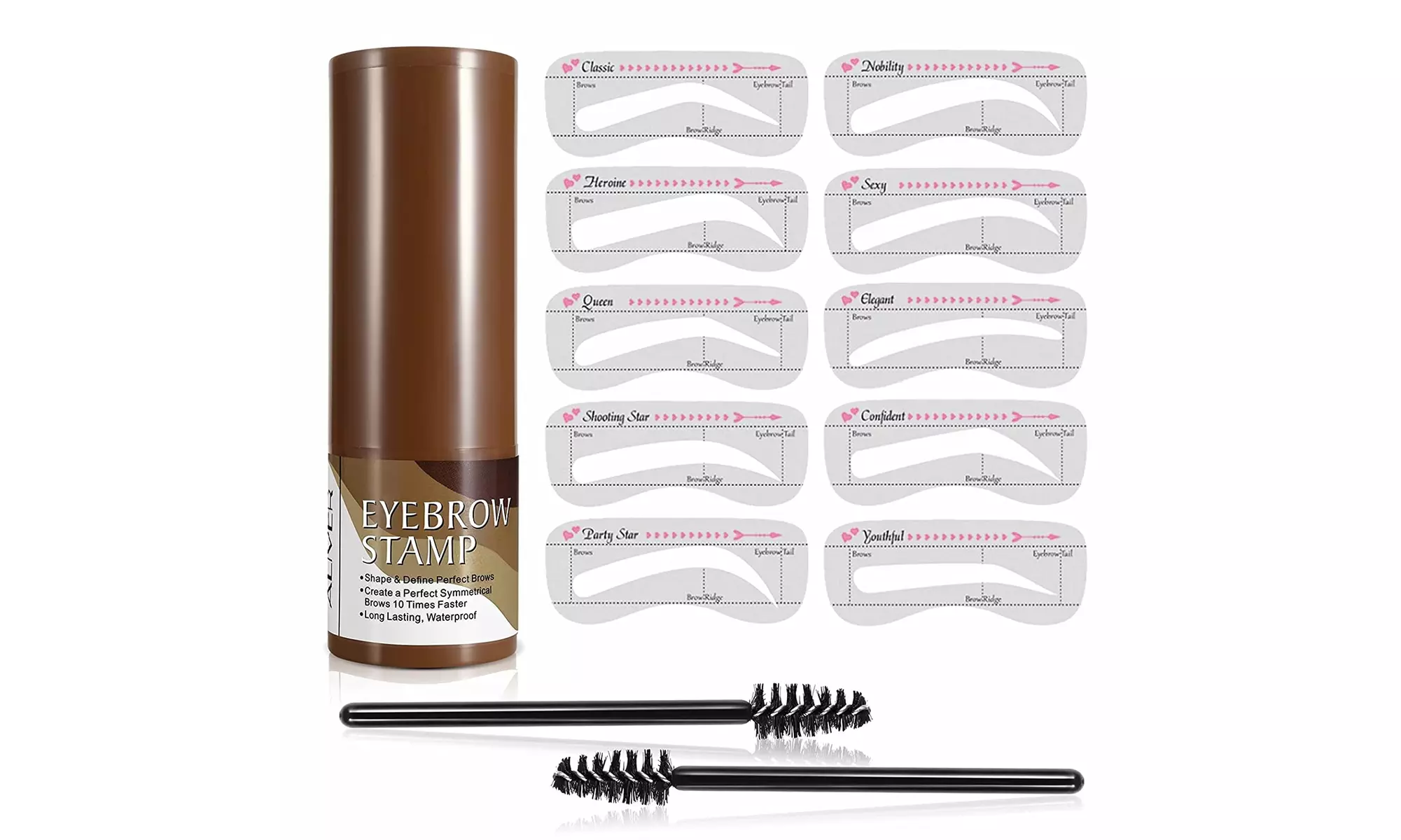 Eyebrow Stamp Stencil Kit - Adjustable Professional Waterproof Long Lasting - Primary Image