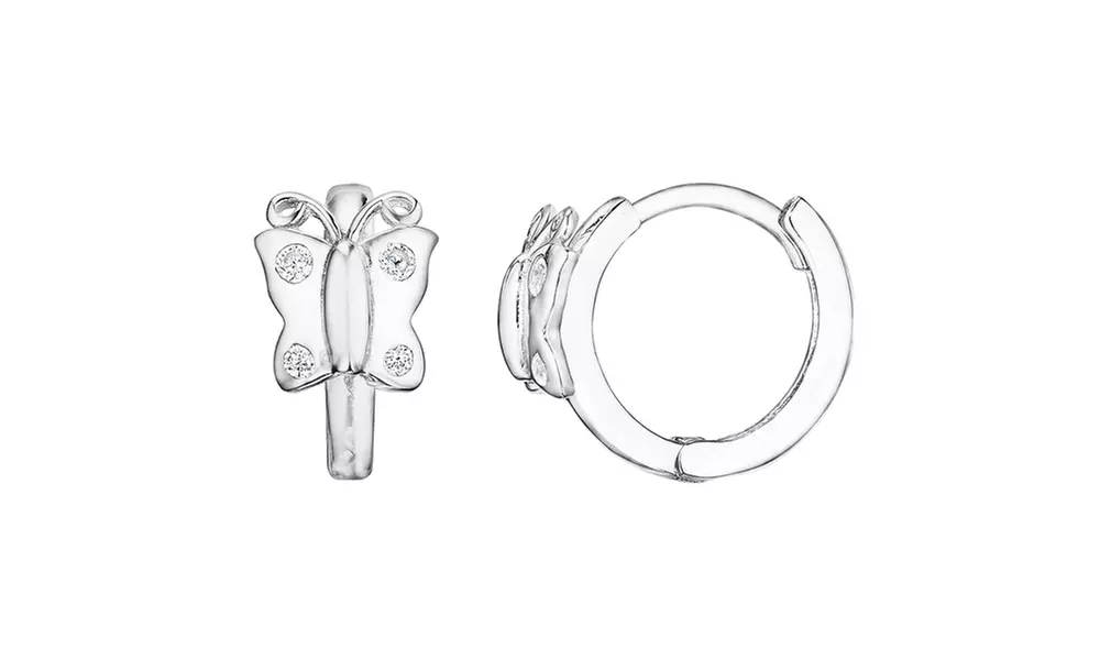 Kids' Butterfly Huggie Earrings in 14K Gold Plating - Primary Image