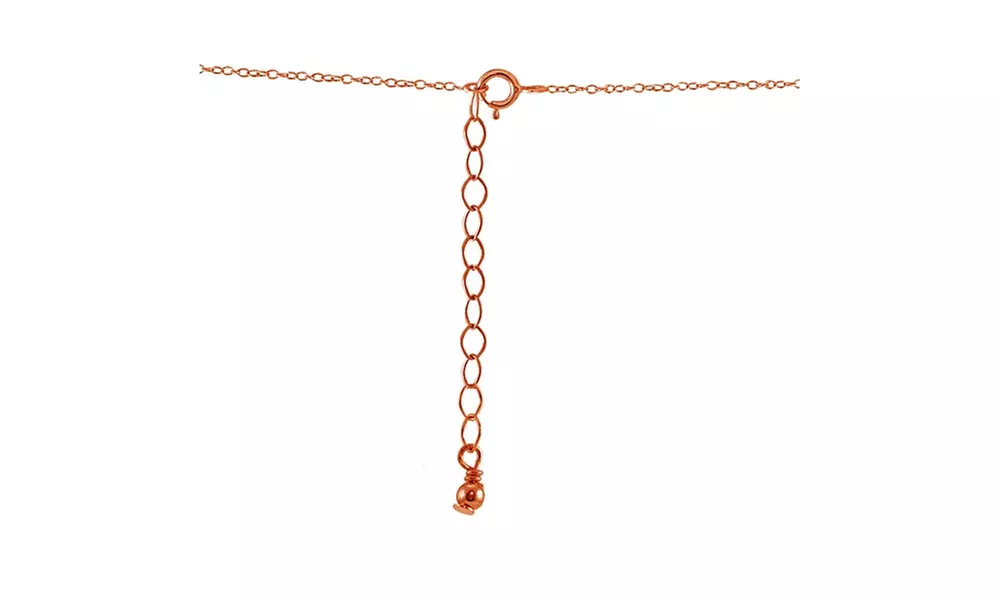 Rose Gold Flashed 925 Silver Small Dainty Round Cubic Zirconia Choker Necklace