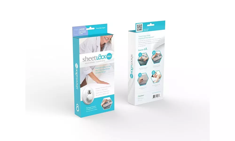 SheetLock Bed Sheet Fastener Set- Premium Sheet Holders To Keep Sheets Tight - Second Medium