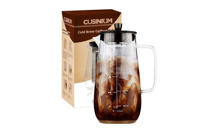 Cold Brew Iced Coffee Maker 1 Quart Brewed Tea Glass Carafe Cold Brew Iced Coffee Maker 1 Quart Brewed Tea Glass Carafe