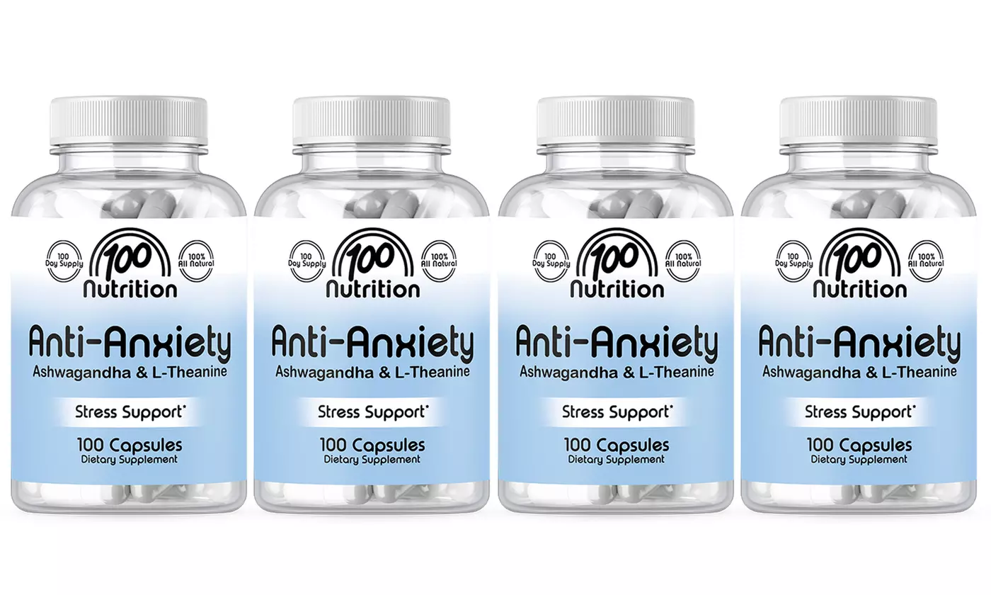 100 Nutrition Anti Anxiety Stress Support Supplement w. Ashwagandha - Image 7