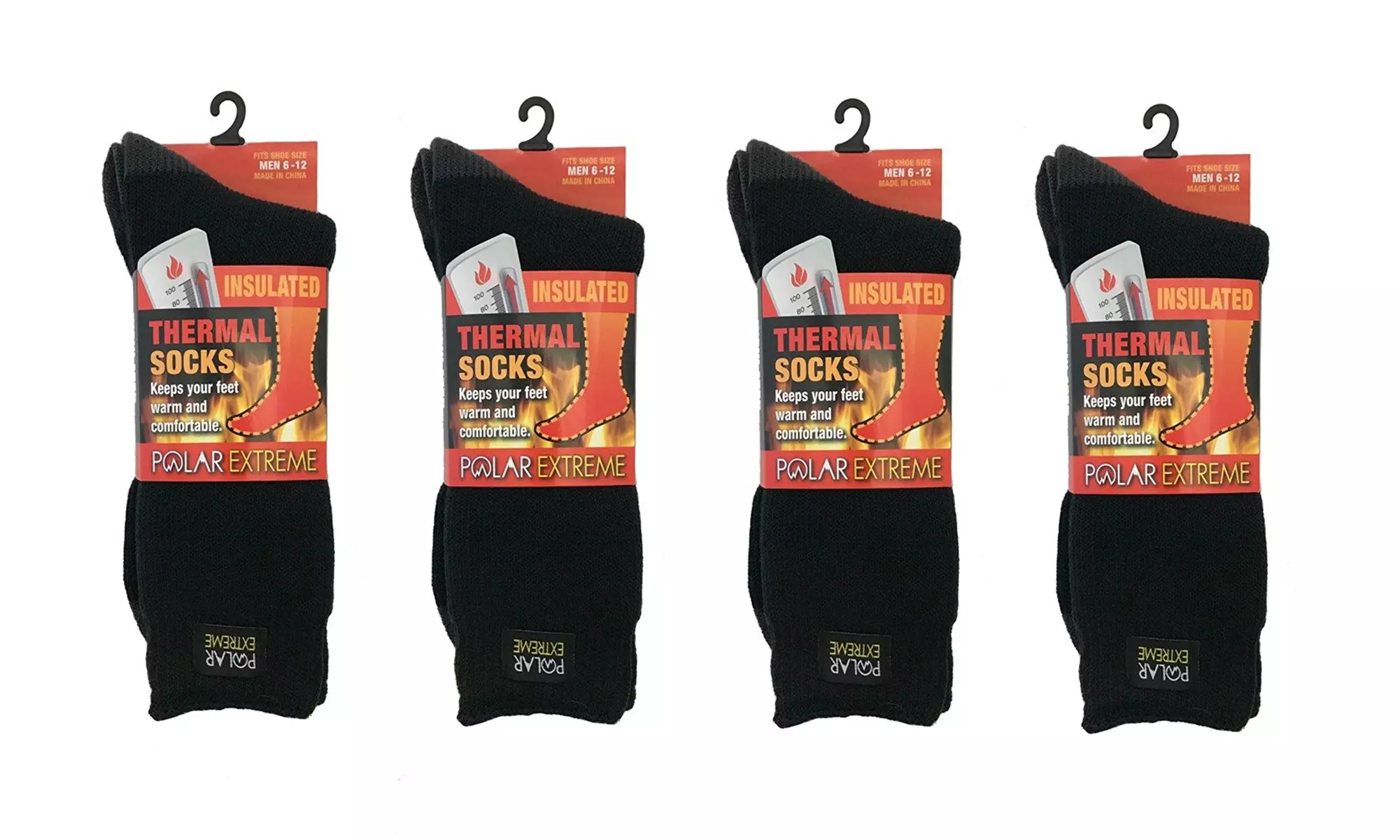 4 Pairs Men's Polar Extreme Thermal Socks - Primary Image