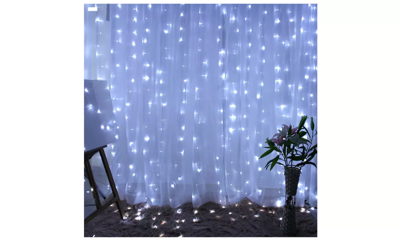 300 LED 10ft Outdoor Curtain String Fairy String Lights With Remote 