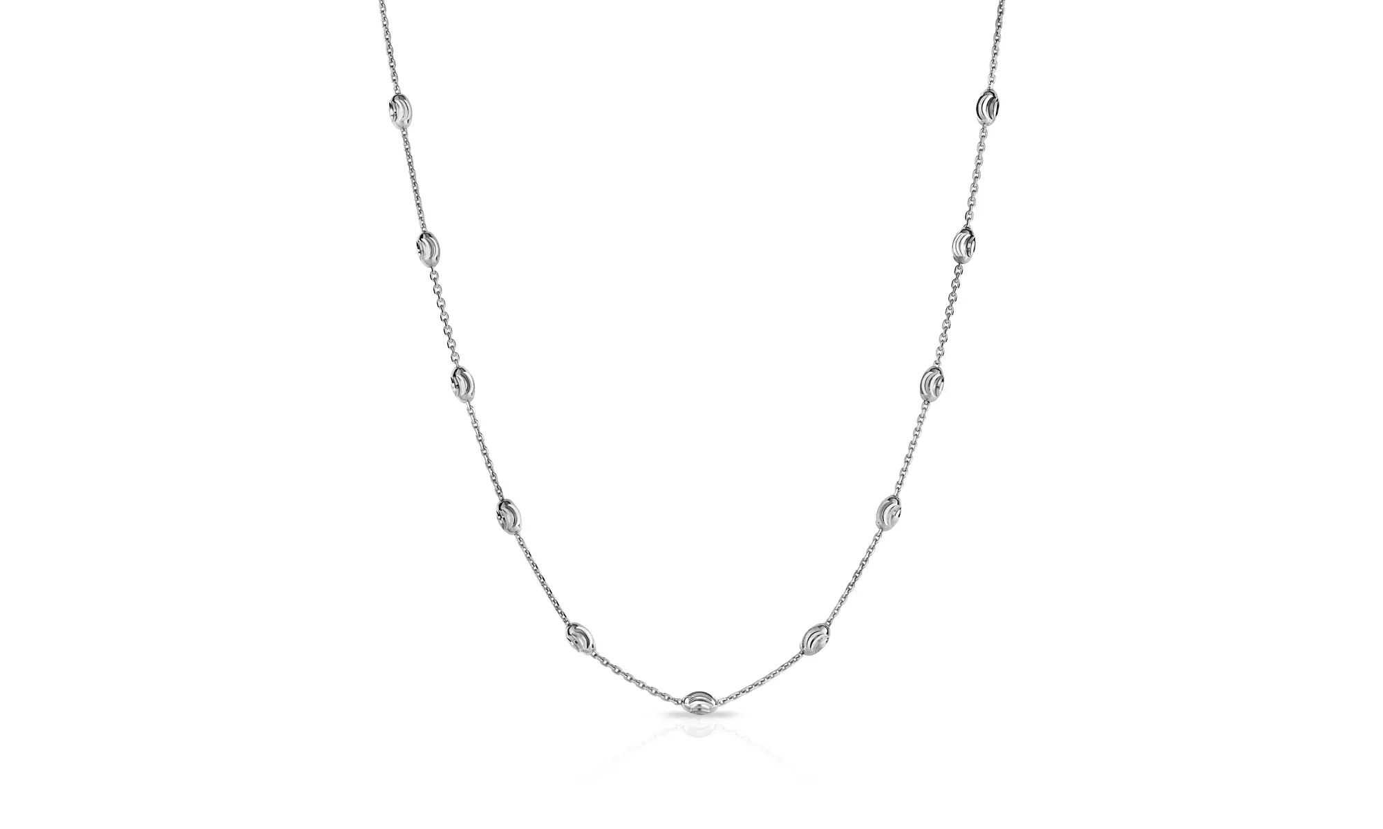 Italian Made Sterling Silver 16"-36" Station Moon Necklace's - Primary Image
