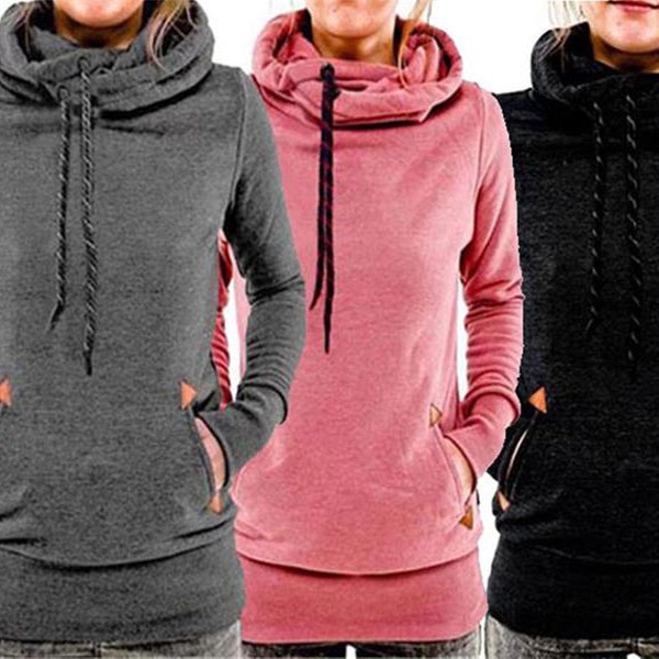 pink funnel neck hoodie