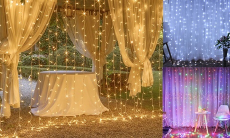 300 LED 10ft Outdoor Curtain String Fairy String Lights With Remote Multi-color