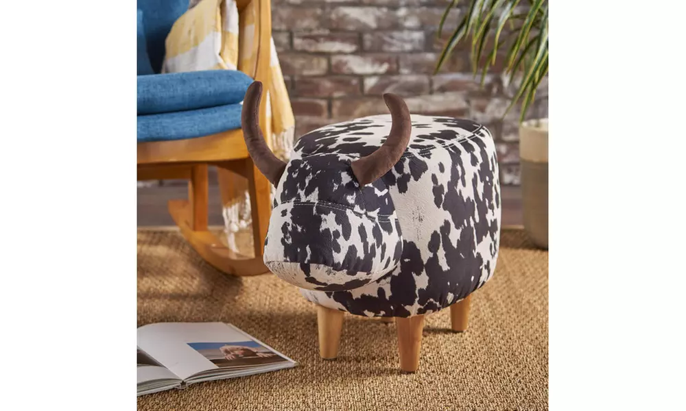 Tiffany Patterned Cow-Shaped Ottoman - Primary Image