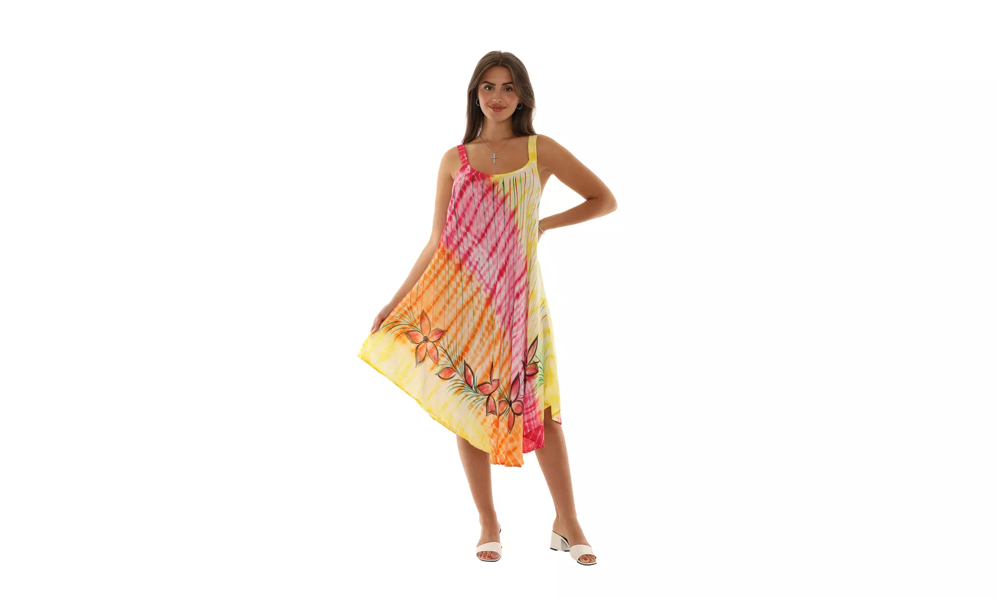 Brush Paint Skinny Strap Sleeveless Dress