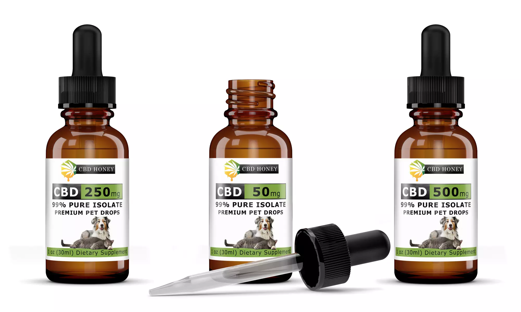 Pets 99% Pure Isolate CBD Hemp Oil Blend for Dogs & Cats from CBD Honey