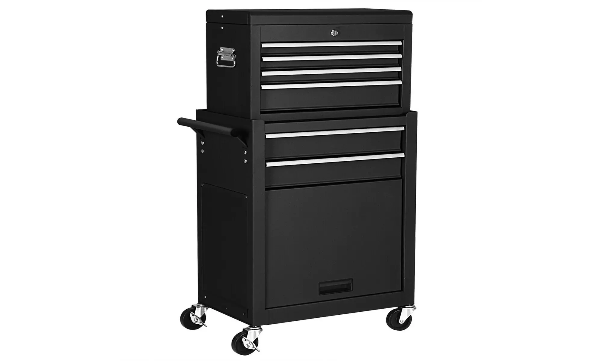 2 in 1 Rolling Cabinet Storage Chest Box Garage Toolbox Organizer w/ 6 Drawers - Primary Image