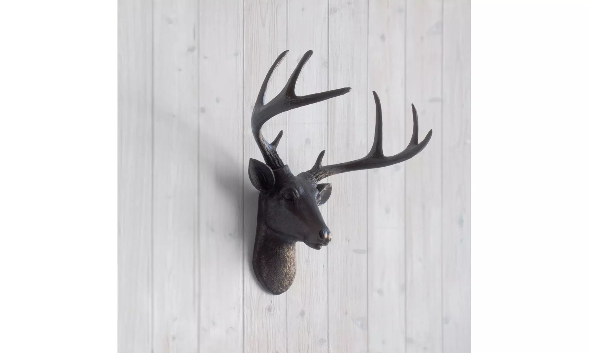 Wall Charmers Mini Black Faux Deer Head - 14" Taxidermy Animal Head Wall Decor - Second Medium