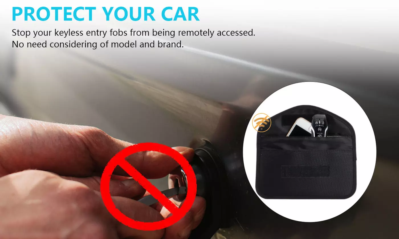 Anti Theft Faraday Bags for Car Keys Cell Phone Signal Blocking Pouch