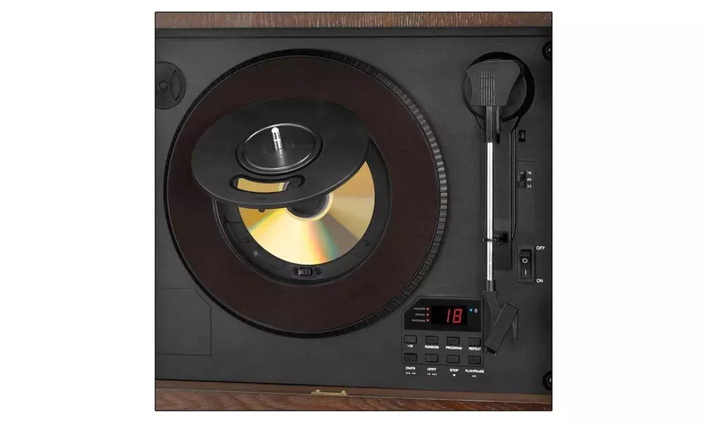 Victrola Wood Wall Mount Bluetooth Record Player with CD and 3-speed Turntable - Second Medium