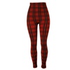 Image 13: Women's Stretchy Plaid Print Pants Casual Tights Soft Skinny Basic Leggings