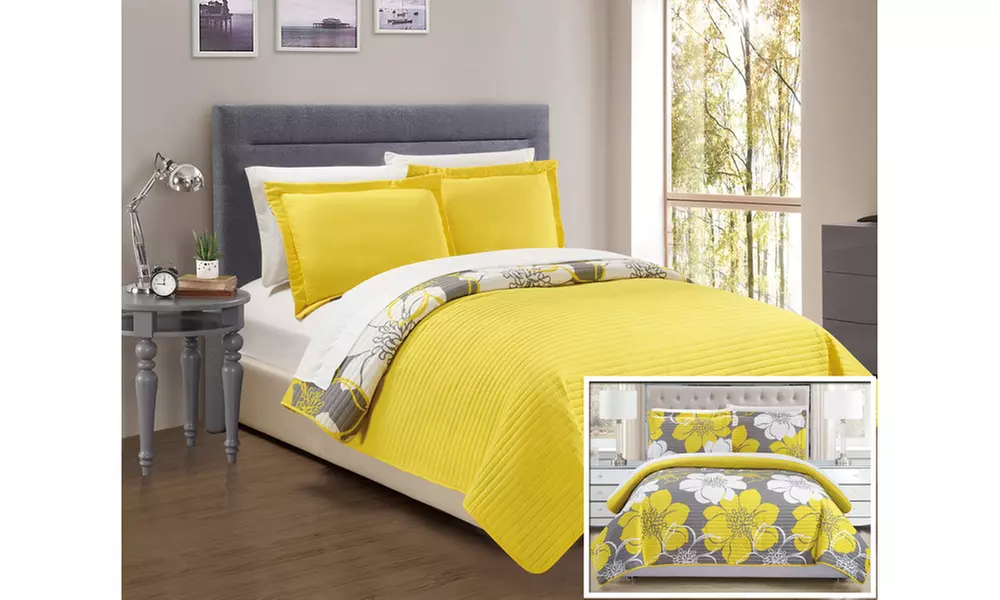 Woodhaven Abstract Large Scale Floral Print Quilt Set (2- or 3-Piece) or 7 Piece - Second Medium