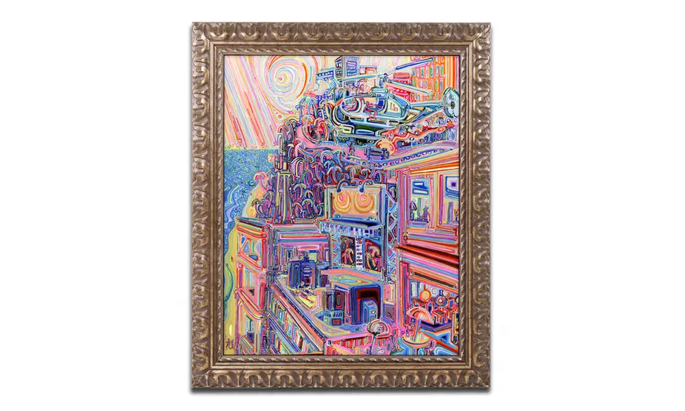 Josh Byer 'The Beach Far Below' Ornate Framed Art - Second Medium