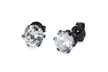 Black Plated Stainless Steel Black Cubic Zirconia Earrings - 5mm - Second Medium