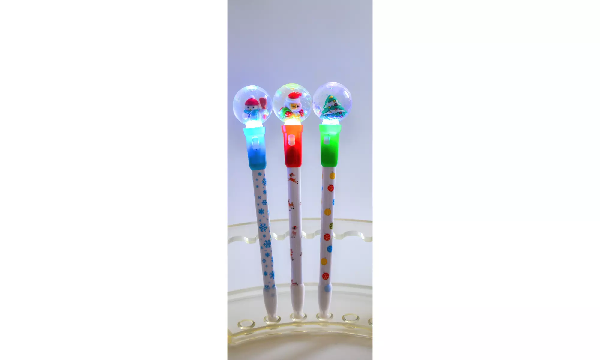 Christmas Snow Globe Light-Up Pens (3-Pack) - Primary Image