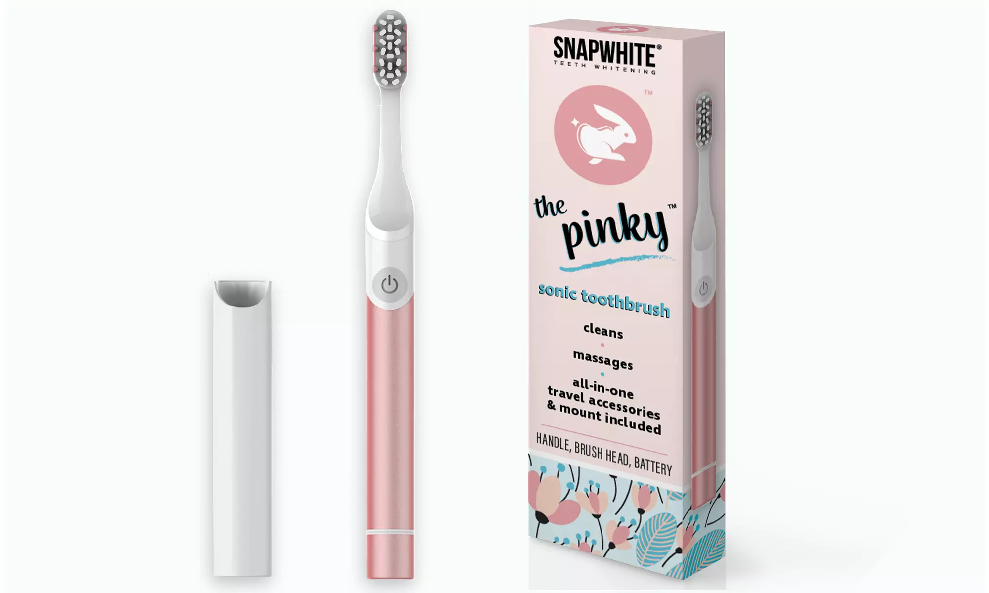 SnapWhite Pinky Electric Toothbrush for Home and Travel