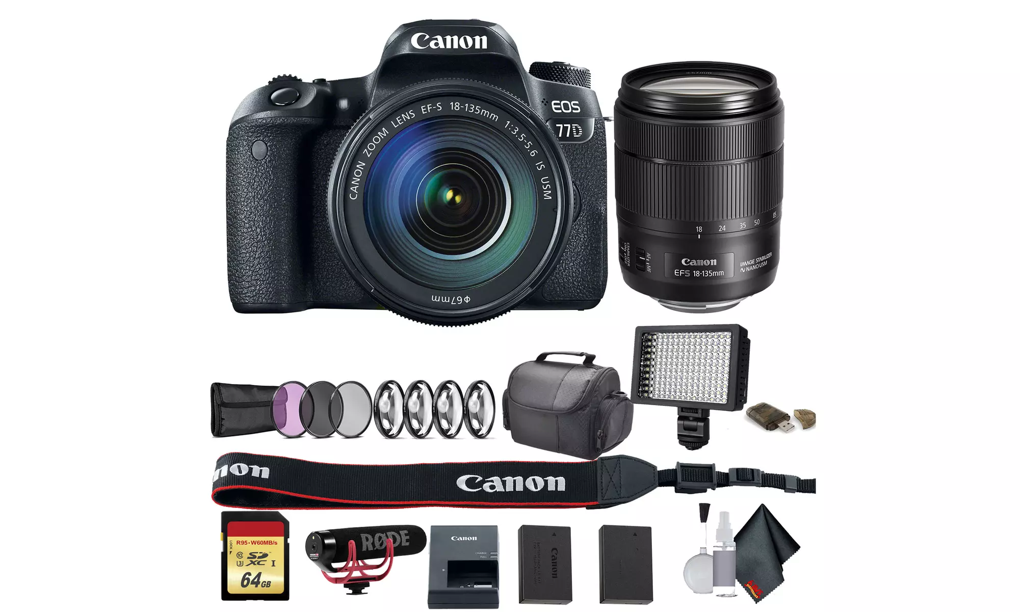 Canon EOS 77D DSLR Camera with 18-135mm USM Lens  Intl Model  - Primary Image