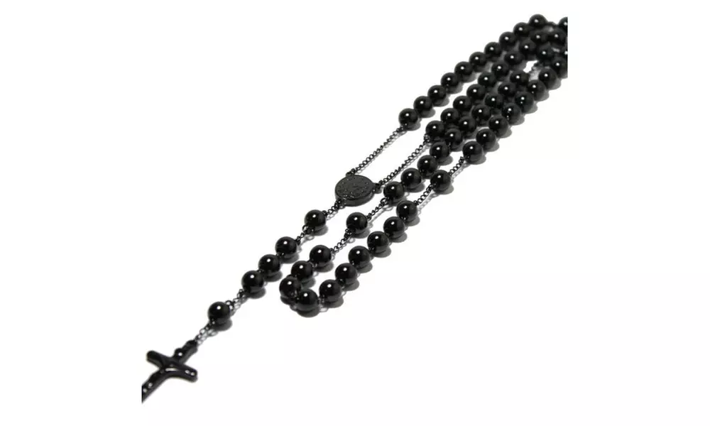 Mens Stainless Steel 24" Rosary Necklaces