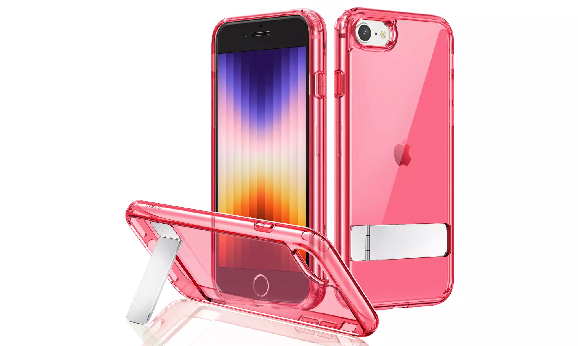 3-Way Metal Kickstand Case for Apple iPhone SE 3/2, iPhone 8/7, Bumper Cover