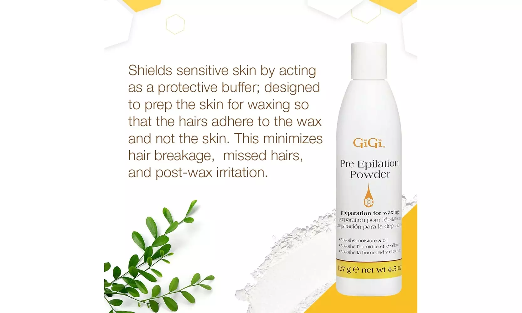 GiGi Pre Epilation Dusting Powder, 4.5 Ounce - Primary Image